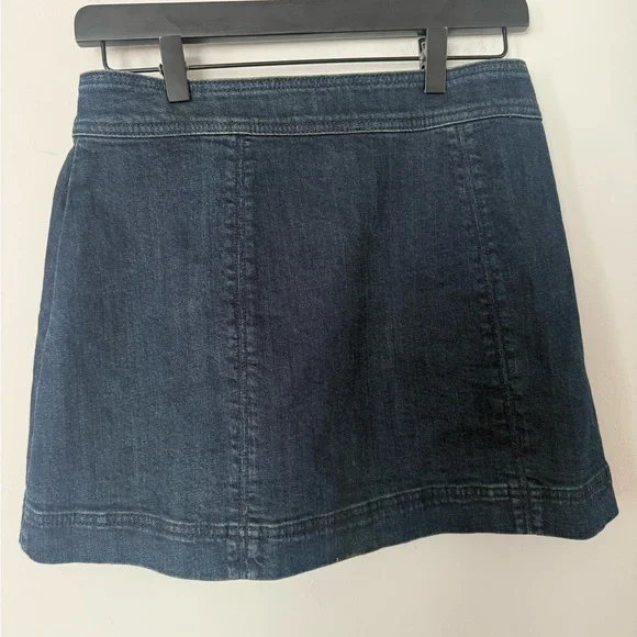 Free People Dark Denim Button Up Mini Skirt Size 2 - Picture 3 of 5
